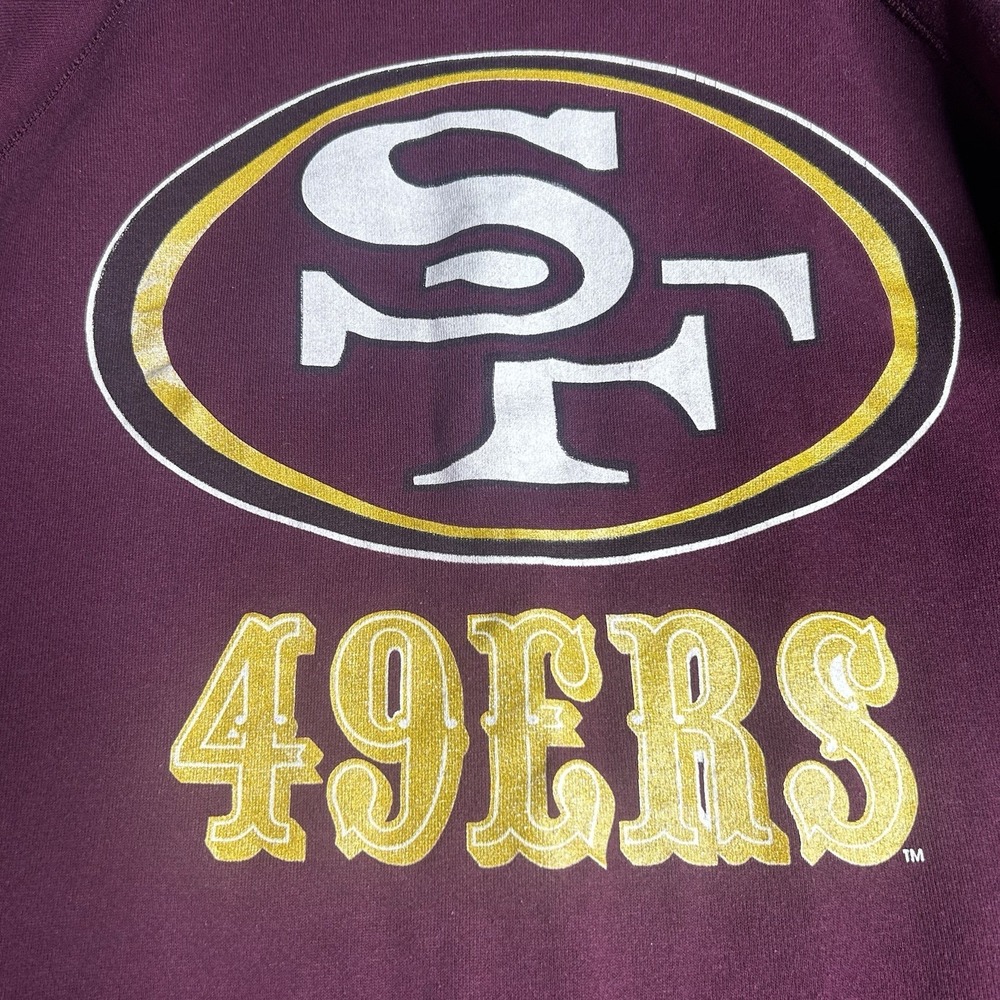 Vintage San Francisco 49ers Crewneck Sweatshirt Size Large Burgundy - Picture 6 of 6